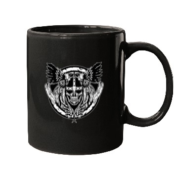 Discover Skull Raven Nordic Axt Odin Thor Norse Viking Mugs