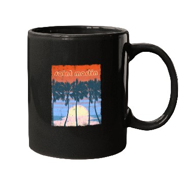 Discover Retro Saint Martin Beach Vacation Souvenir Mugs