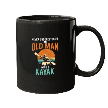 Discover Never Underestimate An Old Man With A Kayak Mugs