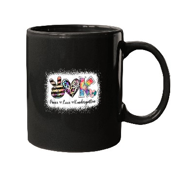 Discover Teacher Peace Love Kindergarten Team Bleached Mugs