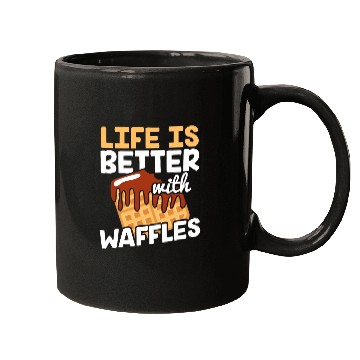Discover Life is Better with Waffles Waffle Pancakes Mugs