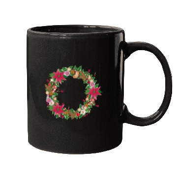 Discover classic Christmas wreath lavishly decorated Mugs