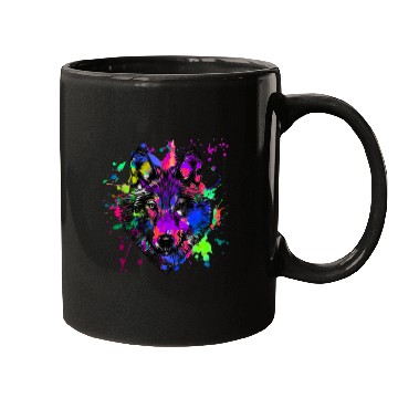 Discover Paint Splatter Wolf Mugs