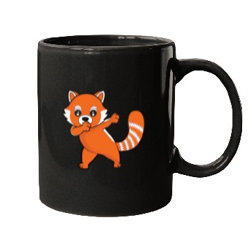 Discover Dabbing Red Panda Cherry Blossoms Bamboo Mugs