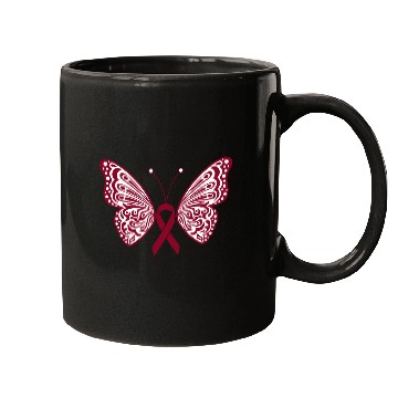 Discover Multiple Myeloma Burgundy Ribbon Butterfly Wings Mugs