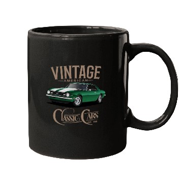 Discover Vintage Green Camaro Classic Car Mugs
