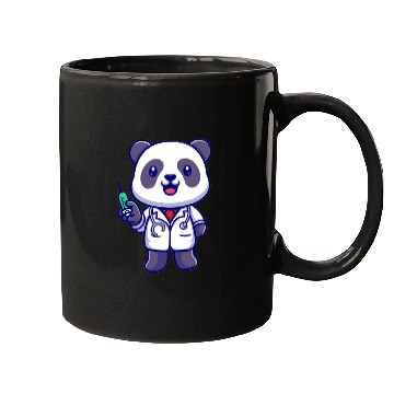 Discover Cute panda doctor with syringe Mugs