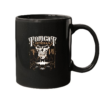 Discover F-14 Tomcat Veteran Aviation Skull 1970 to 2006 Mugs