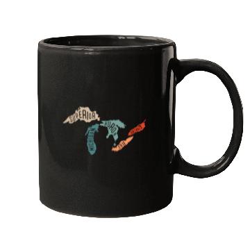 Discover Great lakes USA, Michigan Lake Erie Lake Mugs