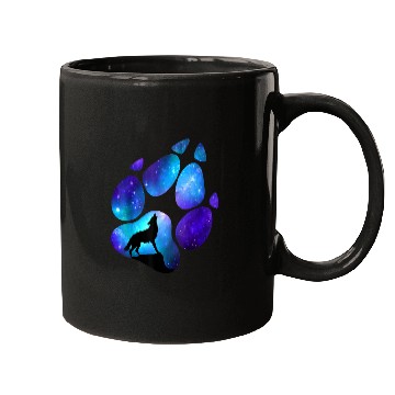 Discover Wolf Paw Galaxy Wild Lone Wolves Double Exposure Mugs