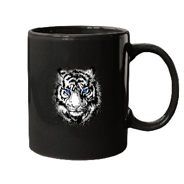 Discover White Tiger Head Portrait - Wildlife Big Cats Mugs