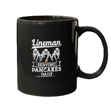 Discover Football Lineman Serving Pancakes Daily Offensive Mugs
