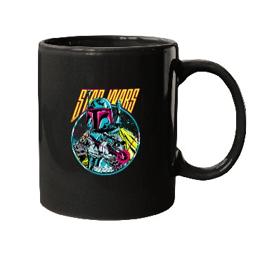 Discover Star Wars Boba Fett Neon Blaster Vintage Graphic Mugs