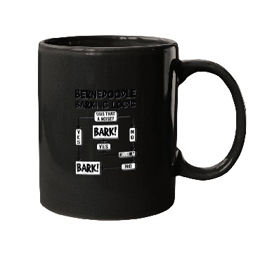 Discover Dog Barking Logic Funny Dog Idea Funny Bernedoodle Mugs