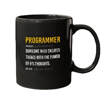 Discover dev programmer funny definition power of thoughts Mugs