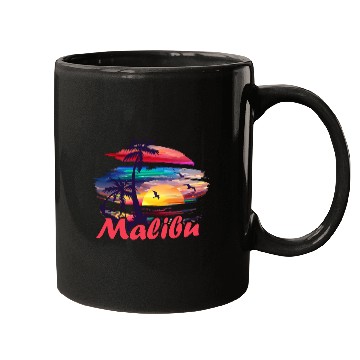 Discover Malibu Inscription. Mugs