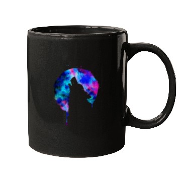 Discover Howling wolf full moon wolves galaxy stars sky Mugs