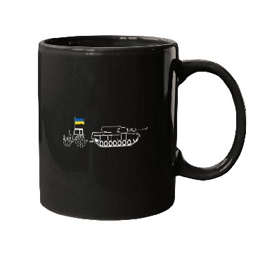 Discover Ukrainian Tractor Pulling Tank With Ukraine Flag Mugs