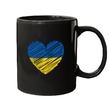 Discover I Stand With Ukraine Ukrainian Heart Flag Mugs