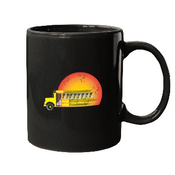 Discover Retro Sunset School Bus Driver Mugs