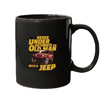 Discover Never Underestimate An Old Man with A Jeep Brown Mugs