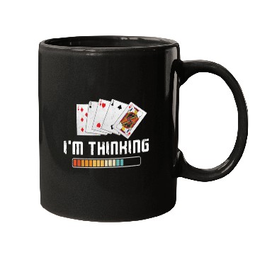 Discover Poker Cards Vintage I'M Thinking Mugs