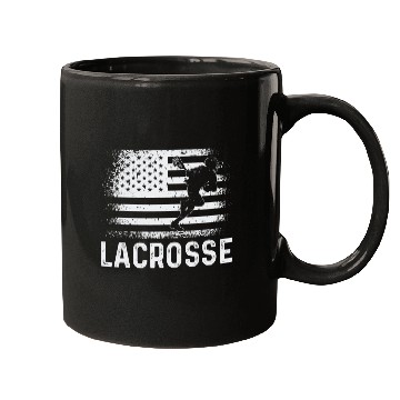 Discover Lacrosse LAX American USA Flag Mugs