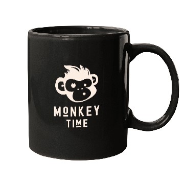Discover It's Monkey Time Cute Funny Monkey Face Mugs
