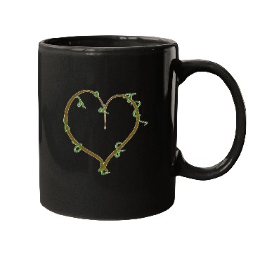Discover brown heart nature green line icon Mugs