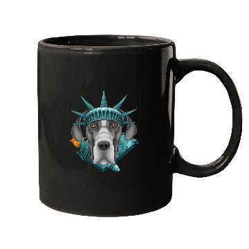 Discover Statue Of Liberty Great Dane 4th Of July Dog USA A Mugs