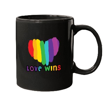 Discover Love wins, pride rainbow heart Mugs