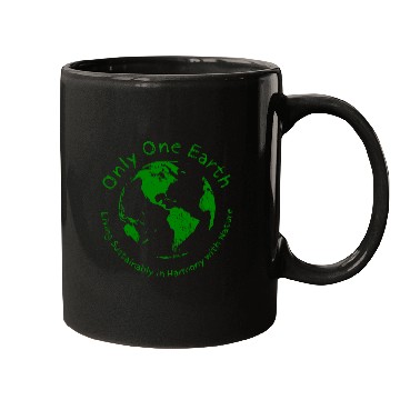 Discover Only One Earth - dark green vintage design Mugs