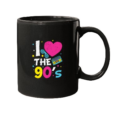 Discover I Love The 90's Retro Heart Mugs