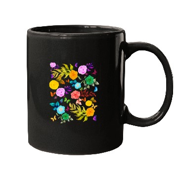 Discover Pride Love - Background Flowers with Butterflies Mugs