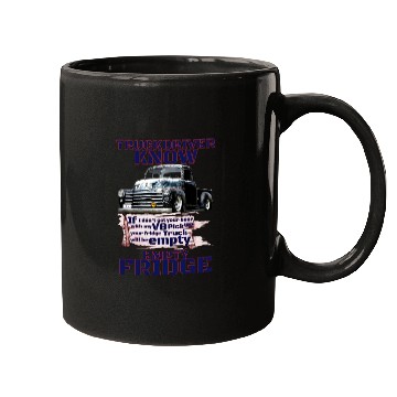 Discover V8 Truck Driver under American Flag Mugs