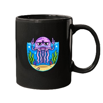 Discover Jelly Fish Middle Finger Jellyfish Mugs