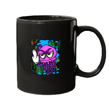 Discover Jelly Fish Middle Finger Jellyfish Mugs