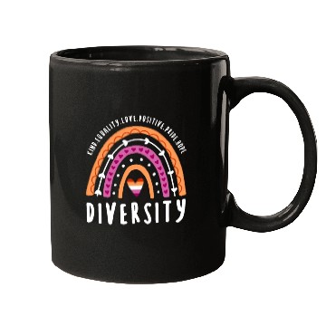 Discover Diversity Lesbian Pride Rainbow Mugs