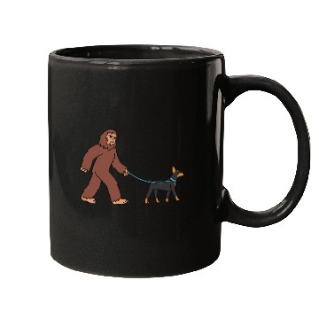 Discover Bigfoot Sasquatch Walking Doberman Mugs