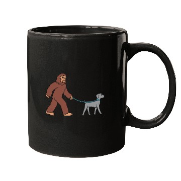 Discover Bigfoot Sasquatch Walking Weimaraner Mugs
