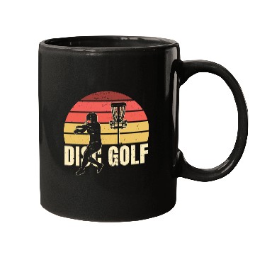 Discover Disc Golf Retro Sunset Mugs
