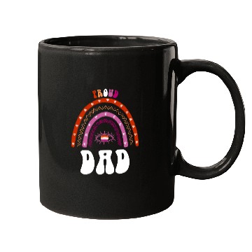 Discover Lesbian Rainbow Proud Dad Lesbian Mugs