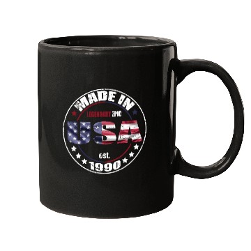 Discover Birthday Saying Born USA 1990 Mugs