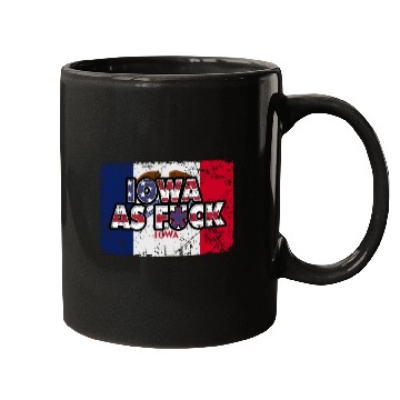 Discover America US Flag State Flag Iowa Mugs