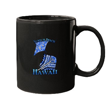 Discover Sunset Beach Vacation Tribal Stingrays Mugs
