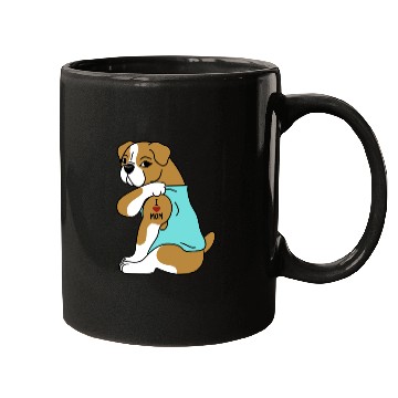 Discover I Love Mom Tattoo English Bulldog Mugs