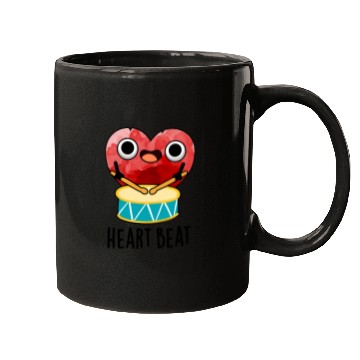 Discover Heart Beat Funny Heart Drummer Pun Mugs
