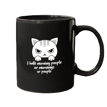 Discover I hate morning people... Morning Grumpy Cat Mugs