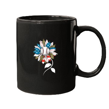 Discover US Leopard Baseball Sunflower Women American Flag Mugs