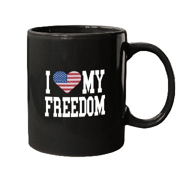 Discover Patriotic American Flag I Heart Freedom, I Love Mugs